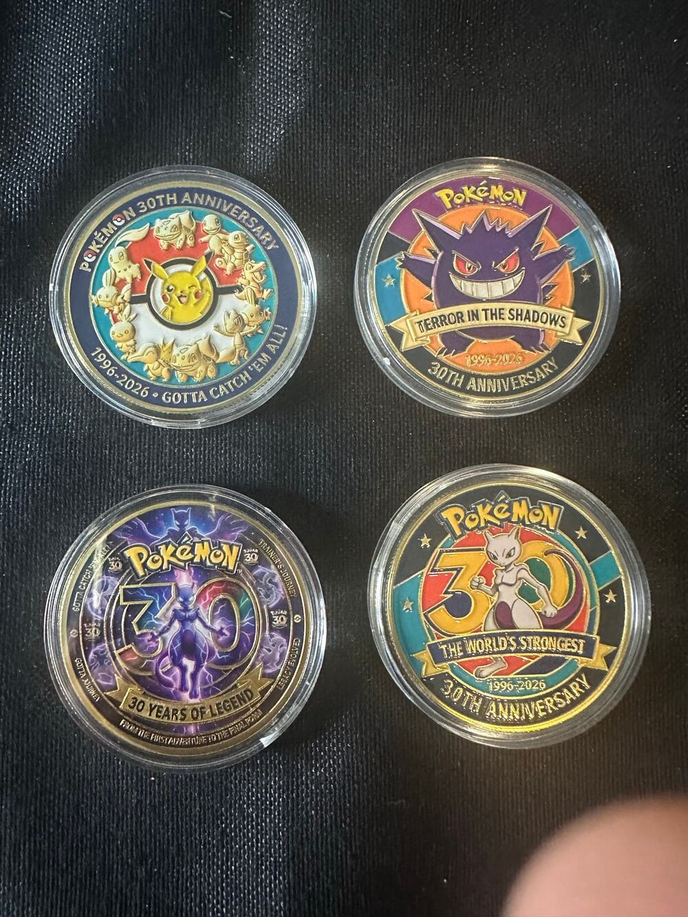 Pokemon 30th Anniversary 1996 2026 Collectible Coin Set Pikachu Mewtwo Gengar